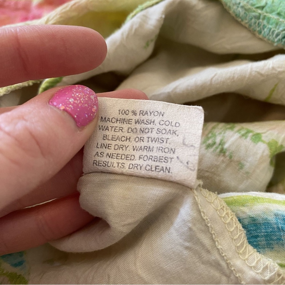Vintage Jams World Hattie Ruffle Dress Floral Hawaiian Boho Short Sleeve Size XL - Picture 8 of 11